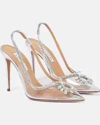 Aquazzura Pumps slingback Seduction 105 in PVC e pelle Argento