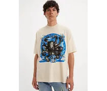 T shirt Levi Skateboarding squadrata stampata Bianco / Roemello Octo