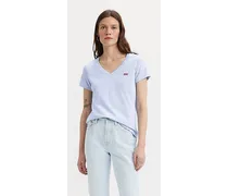 T shirt The Perfect con scollo a V Blu / Brunnera Blue Cotton