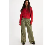 Pantaloni a gamba ampia e pieghe Verde / Deep Lichen Green