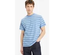T shirt Vintage ® Red Tab™ Blu / Bardo Stripe Bleached Denim Jersey