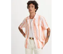 Camicia Sunset Camp Arancione / Adriano Stripe Bright White