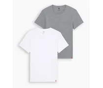 T shirt girocollo slim Confezione da 2 Neutral / White / Heather Grey