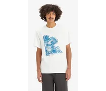 T shirt stampata taglio comodo Bianco / Wave Aop Hl Logo White