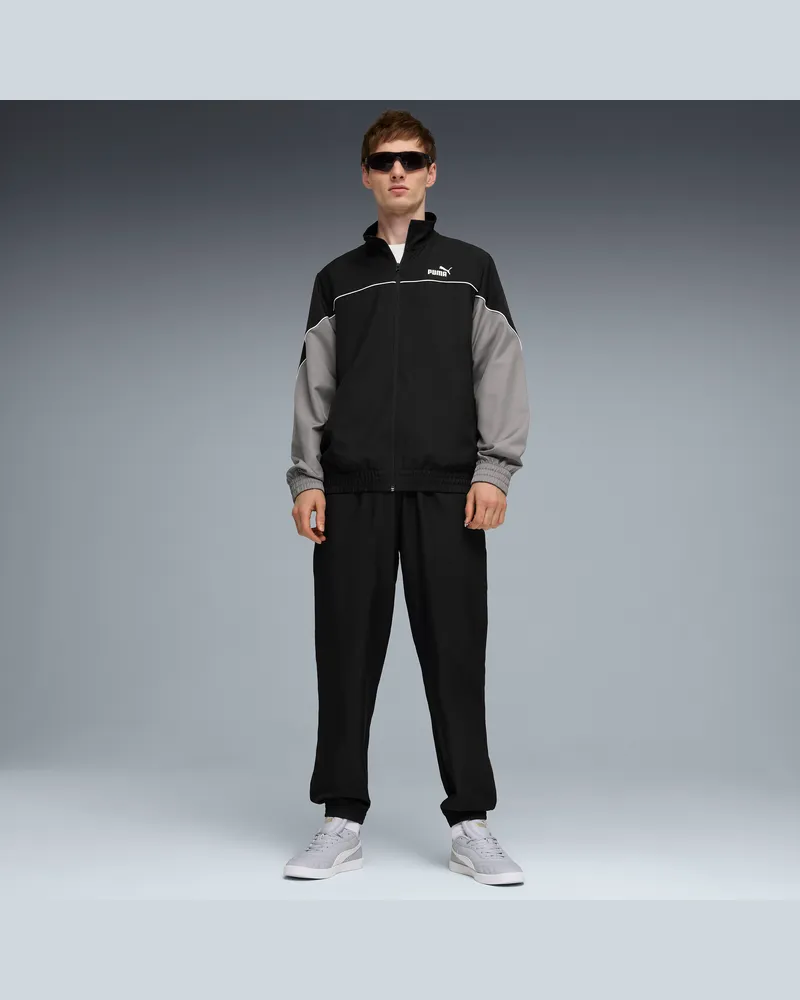 Puma Tuta in tessuto a blocchi di colore da uomo, Abbigliamento, Nero Black