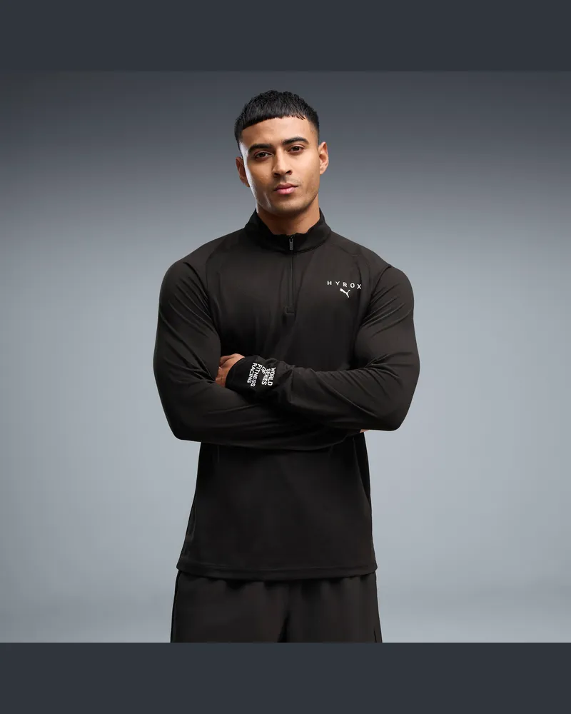 Puma T-shirt con zip  x HYROX da uomo, Abbigliamento, Nero Black