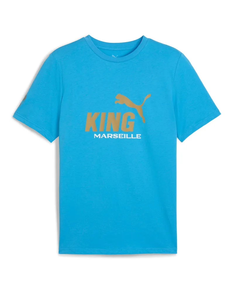 Puma T-shirt con logo Olympique de Marseille KING da uomo, Accessori, Blu Blue