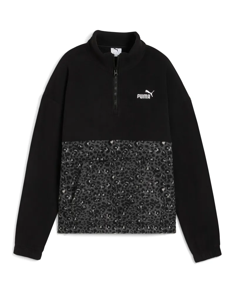 Puma Felpa girocollo con stampa animalier Essentials da donna, Accessori, Nero Black
