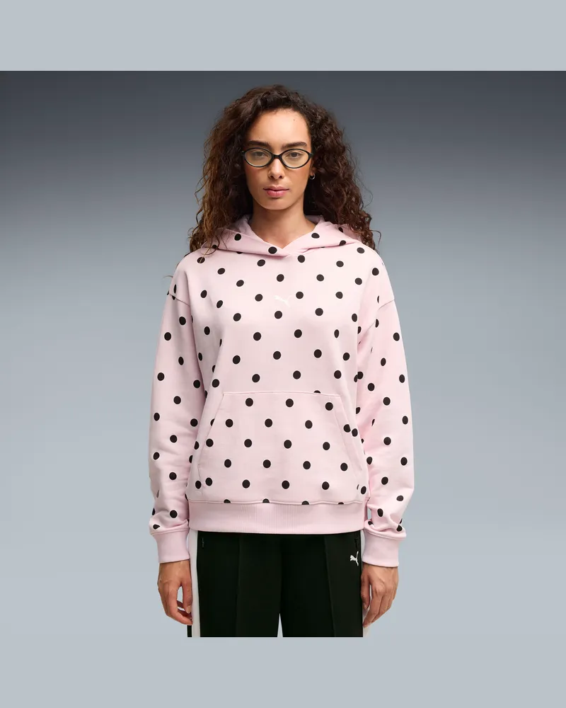 Puma Felpa con cappuccio dal taglio morbido da donna, Abbigliamento, Rosa Pink