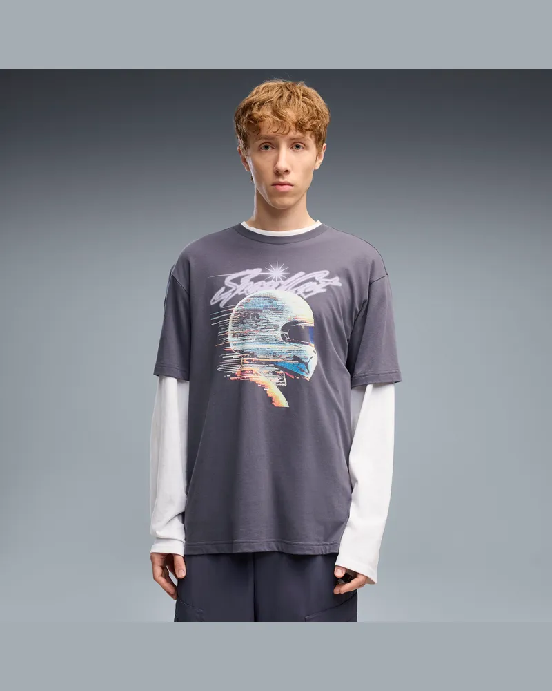 Puma T-shirt Speedcat con taglio morbido e stampa grafica da uomo, Accessori, Grigio Gray