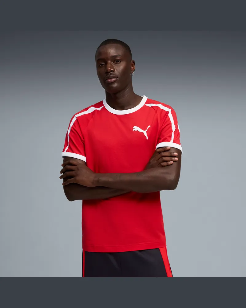 Puma T-shirt T7 Big Cat da uomo, Abbigliamento, Rosso Red