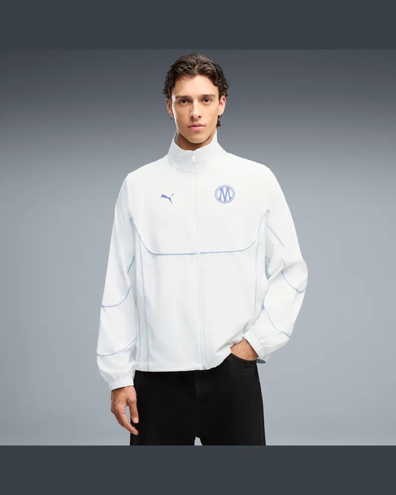 Puma Giacca della tuta con zip integrale Olympique de Marseille TECH-X da uomo, Abbigliamento, Bianco White