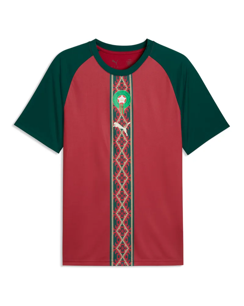 Puma T-shirt da riscaldamento Marocco da uomo, Accessori, Rosso Red