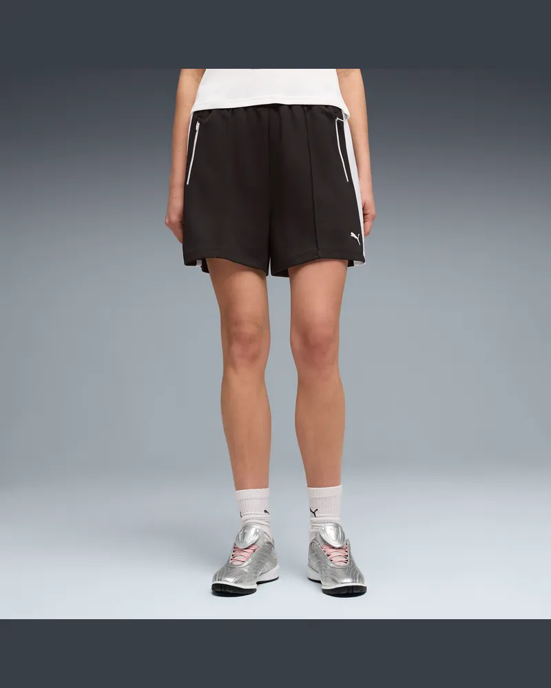 Puma Shorts a pieghe T7 4" da donna, Abbigliamento, Nero Black
