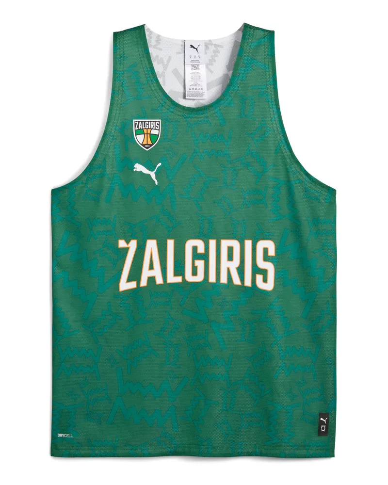 Puma Maglia da basket reversibile BC Zalgiris Kaunas da uomo, Abbigliamento, Verde Green