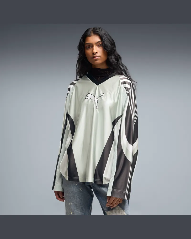 Puma Maglia da donna con strass Street Glam, Accessori, Verde Green