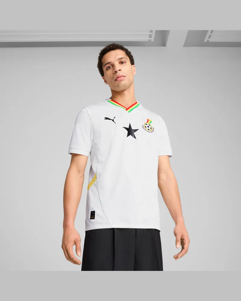 Puma Maglia gara Home Ghana 2025 da uomo, Abbigliamento, Bianco White