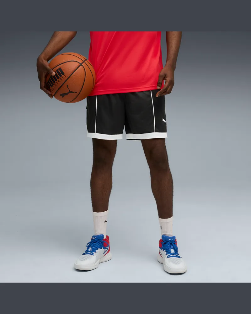 Puma Shorts da basket in mesh Hoopaverse 6" da uomo, Accessori, Nero Black