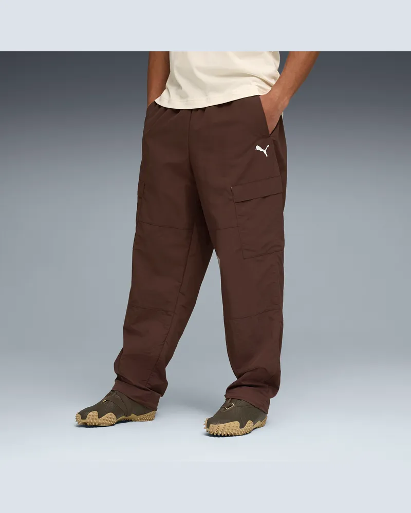 Puma Pantaloni cargo WARDROBE ESS vestibilità comoda da uomo, Abbigliamento, Marrone Brown