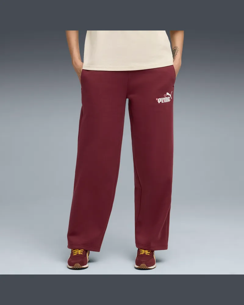 Puma Pantaloni dritti con logo Essentials Nature 2.0 da donna, Accessori, Rosso Red