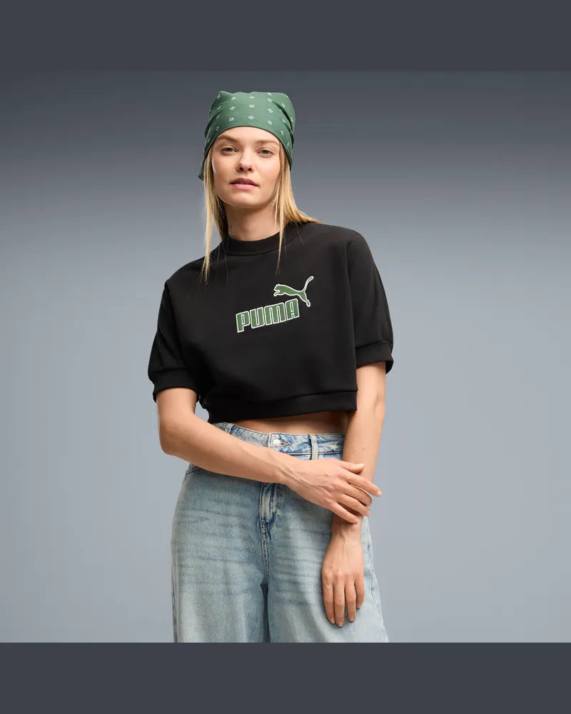 Puma Felpa con logo Essentials Elevated No. 1 dal taglio morbido da donna, Abbigliamento, Nero Black
