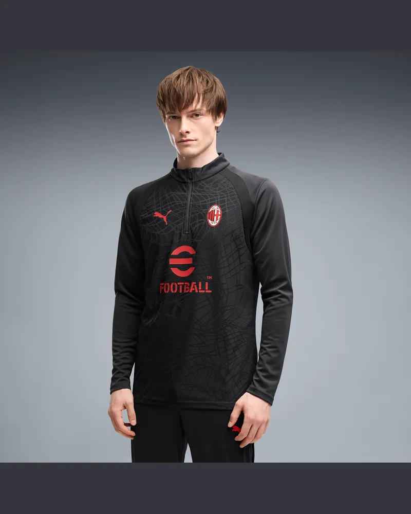Puma Maglia da training con zip AC Milan da uomo, Accessori, Grigio Gray
