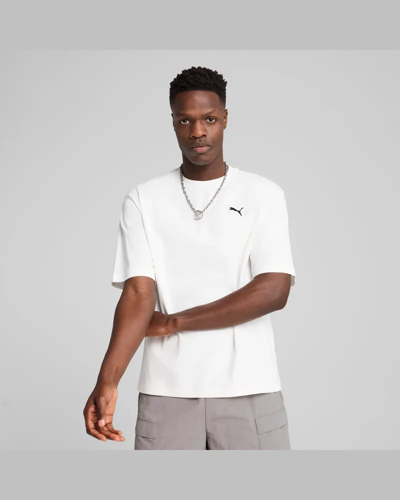 Puma T-shirt boxy WARDROBE ESS da uomo, Abbigliamento, Bianco White