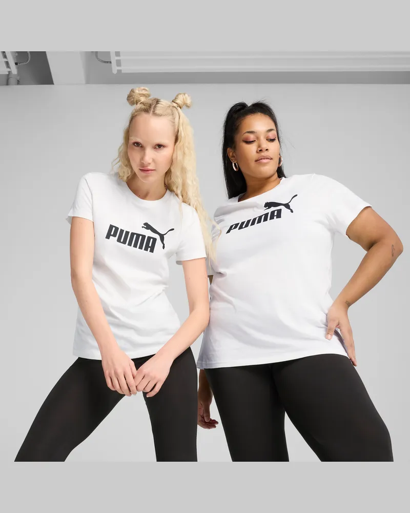 Puma T-shirt con logo ESS No. 1 da donna, Abbigliamento, Bianco White