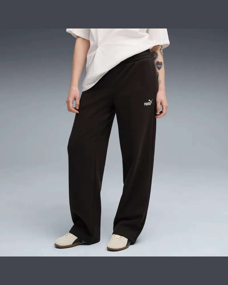 Puma Pantaloni dritti con logo piccolo Essentials No. 1 da donna, Abbigliamento, Nero Black