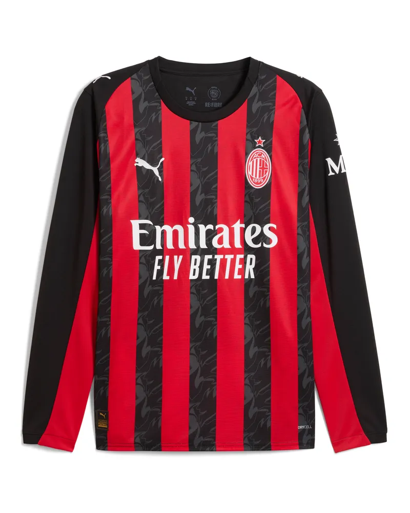 Puma Maglia gara Home a maniche lunghe AC Milan 25/26 da uomo, Accessori, Rosso Red
