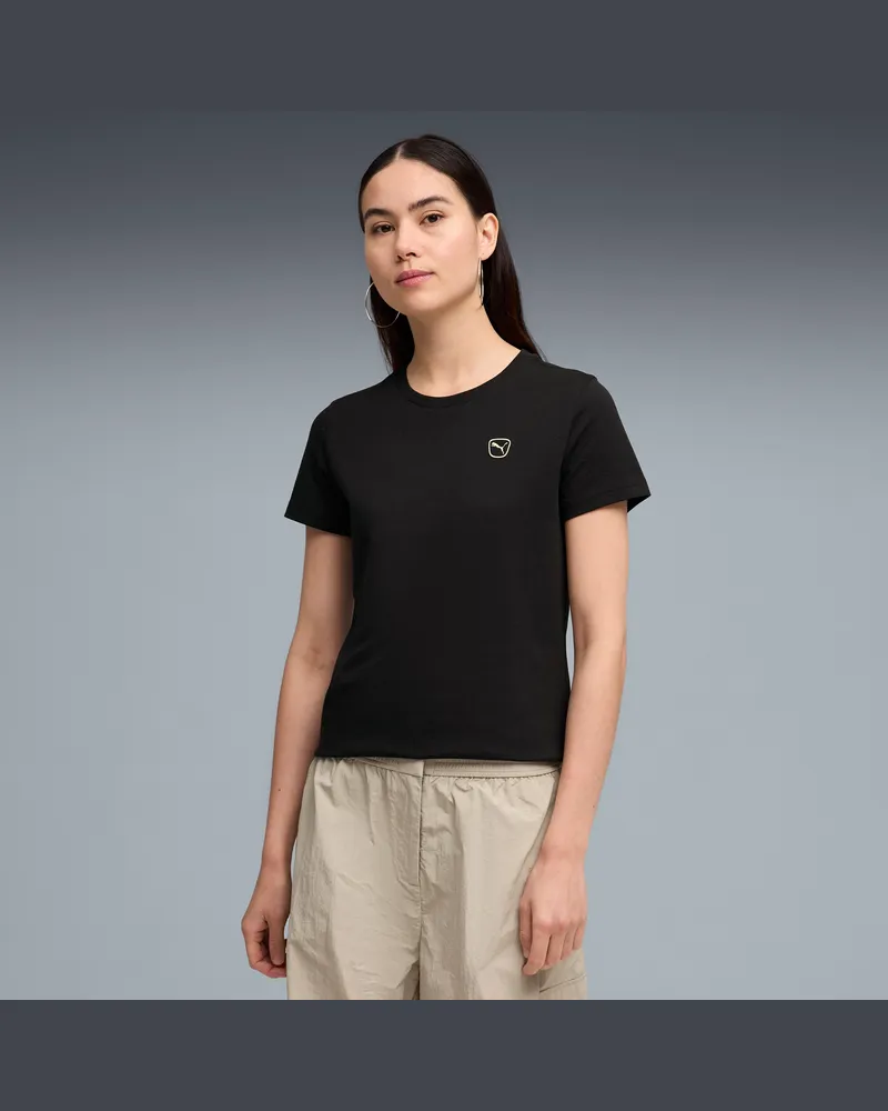 Puma T-shirt Essentials Elevated da donna, Abbigliamento, Nero Black