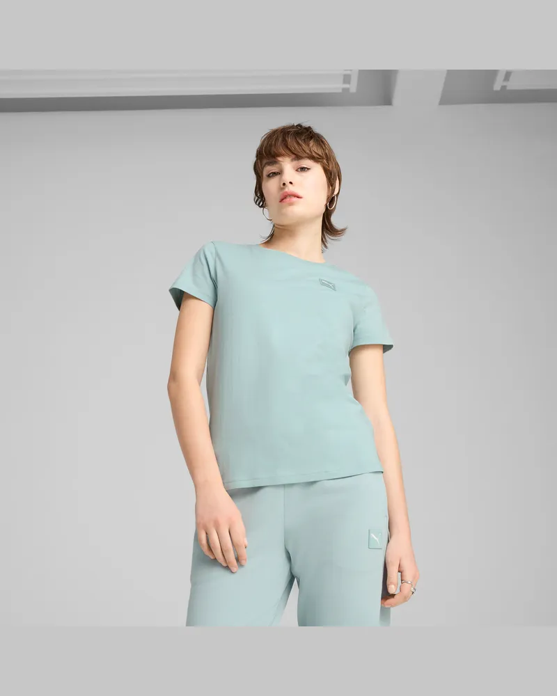 Puma T-shirt ESS ELEVATED da donna, Abbigliamento, Verde Green