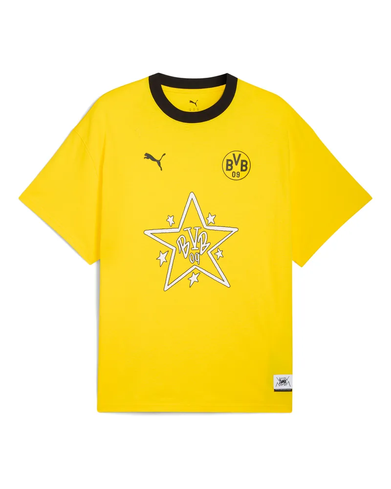 Puma T-shirt  HOOPS x Borussia Dortmund II da uomo, Abbigliamento, Giallo Yellow