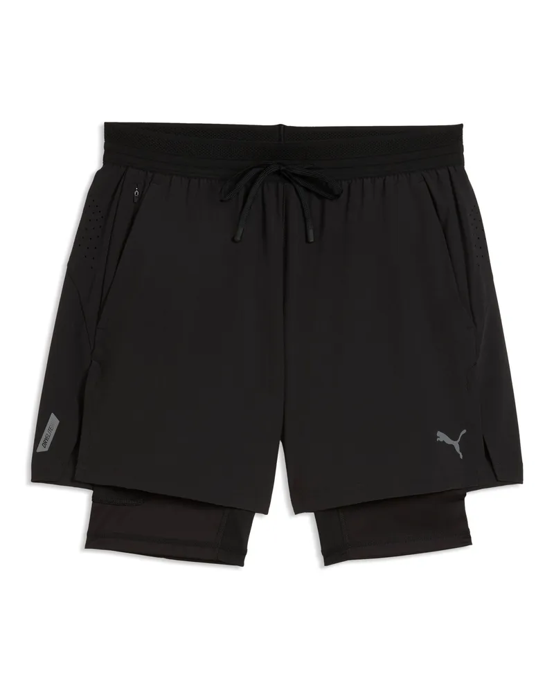 Puma Shorts in tessuto elasticizzato PWRMODE 2-in-1 da uomo, Accessori, Nero Black