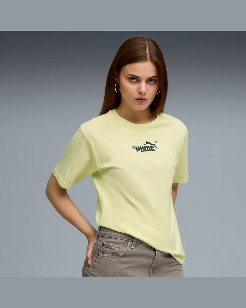 Puma T-shirt Essentials Nature 2.0 dal taglio morbido da donna, Abbigliamento, Giallo Yellow