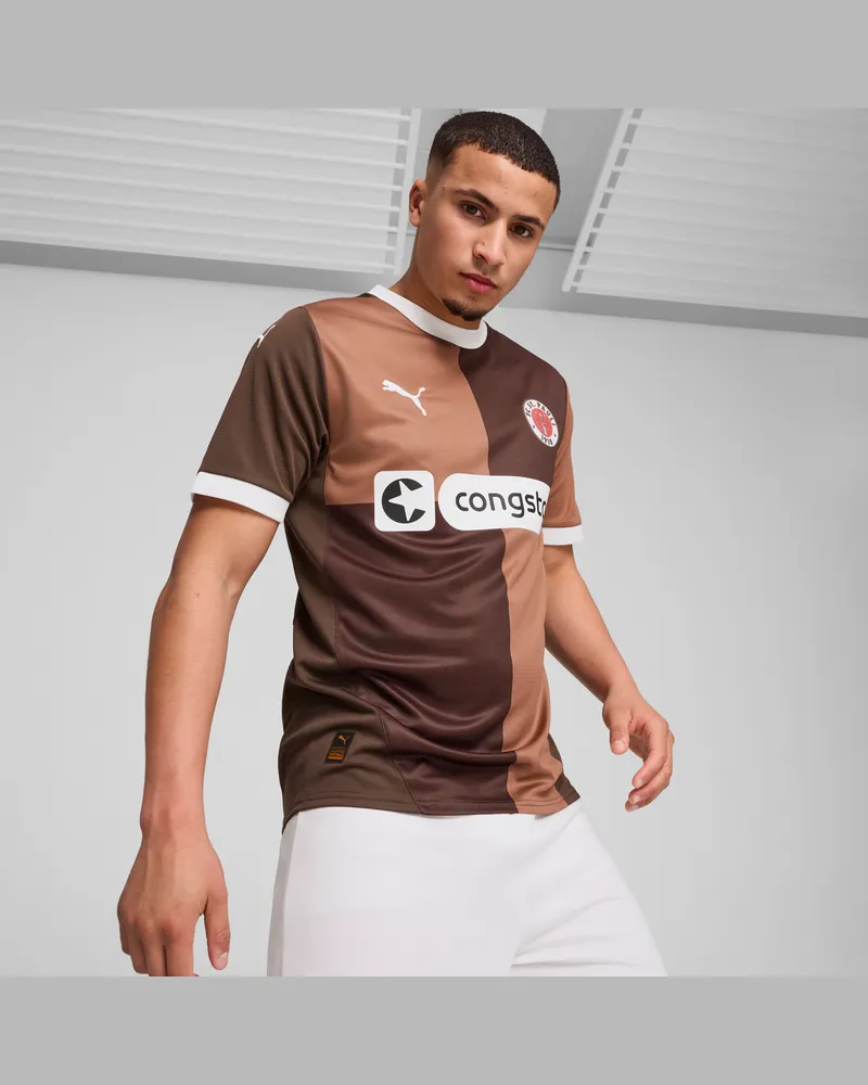 Puma Maglia gara Home FC St. Pauli 24/25 da uomo, Abbigliamento, Marrone Brown