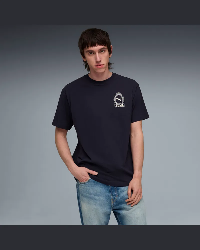 Puma T-shirt con grafica dal taglio morbido da uomo, Abbigliamento, Blu Blue