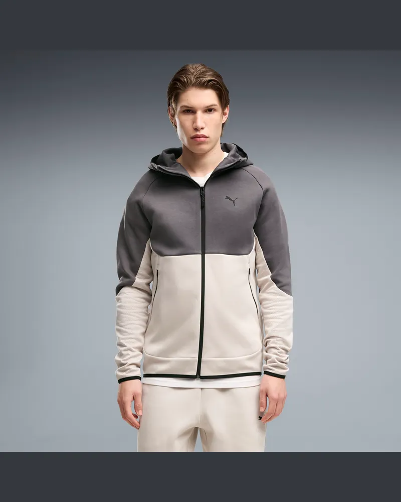 Puma Felpa con cappuccio e zip TECH Elevated da uomo, Accessori, Beige Beige