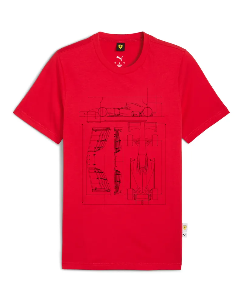 Puma T-shirt con grafica Scuderia Ferrari Sportswear da uomo, Accessori, Rosso Red