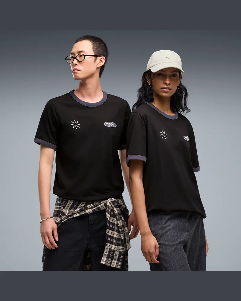 Puma T-shirt FUTURO. . ARCHIVE Ringer unisex, Abbigliamento, Nero Black