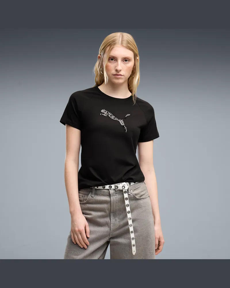 Puma T-shirt Essentials Sequins da donna, Abbigliamento, Nero Black