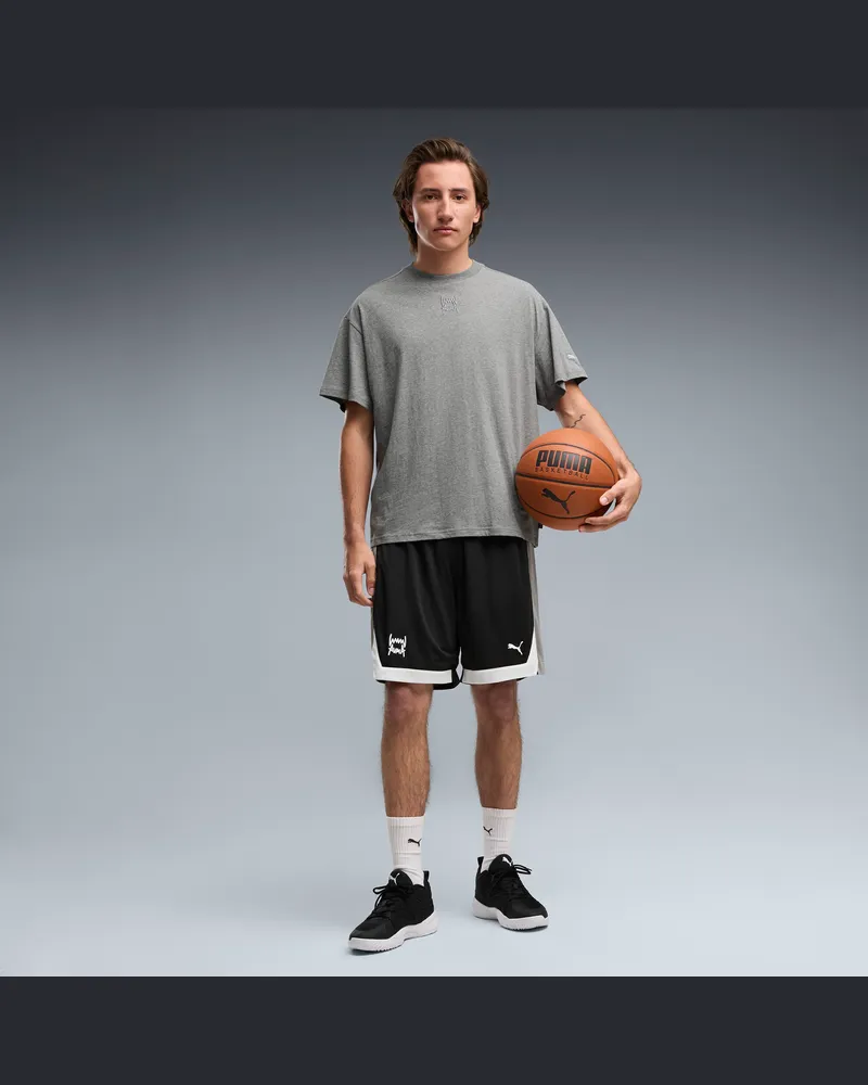 Puma Shorts da basket in mesh Fundamentals 8" da uomo, Abbigliamento, Nero Black