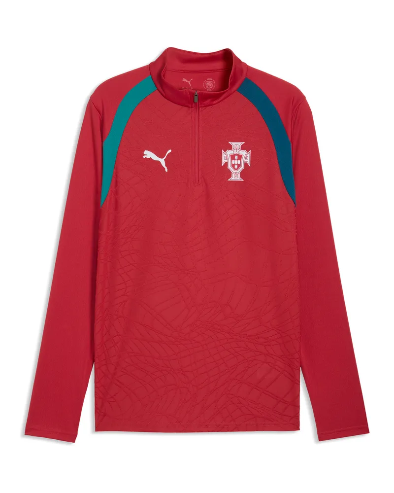 Puma Maglia da training con zip Portogallo da uomo, Accessori, Rosso Red