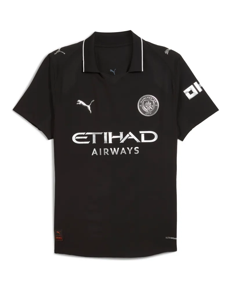 Puma Maglia gara Away Manchester City Authentic 25/26 da uomo, Accessori, Nero Black