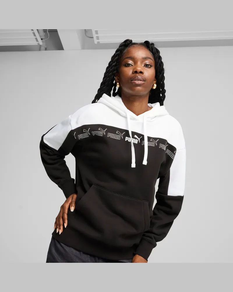 Puma Felpa con cappuccio Around the Block da donna, Abbigliamento, Nero Black