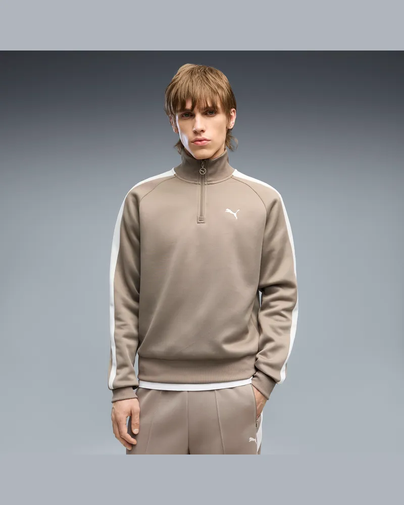 Puma Giacca sportiva T7 Always On con zip corta da uomo, Abbigliamento, Beige Beige