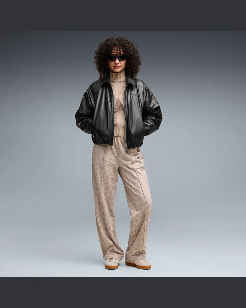 Puma Pantaloni dritti T7 con stampa serpente da donna, Abbigliamento, Beige Beige