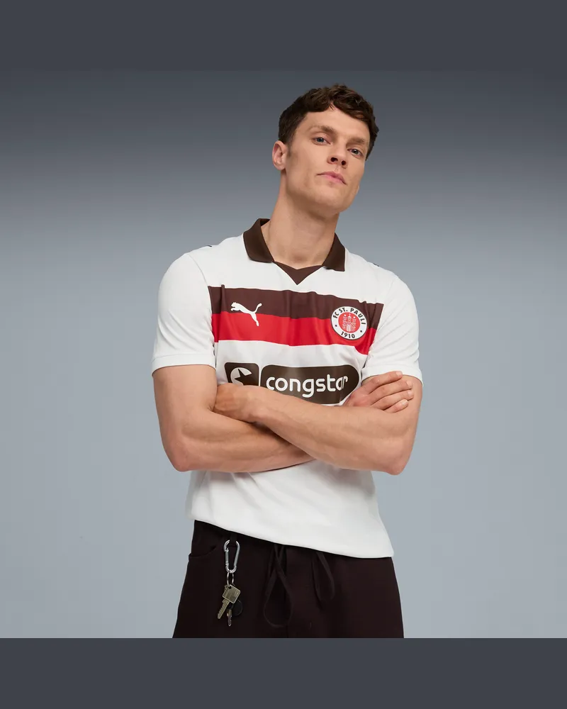 Puma Maglia gara Away FC St. Pauli 25/26 da uomo, Abbigliamento, Bianco White