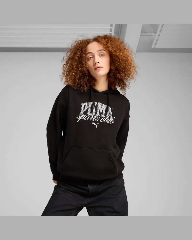 Puma Felpa con cappuccio  CLASS vestibilità comoda da donna, Abbigliamento, Nero Black