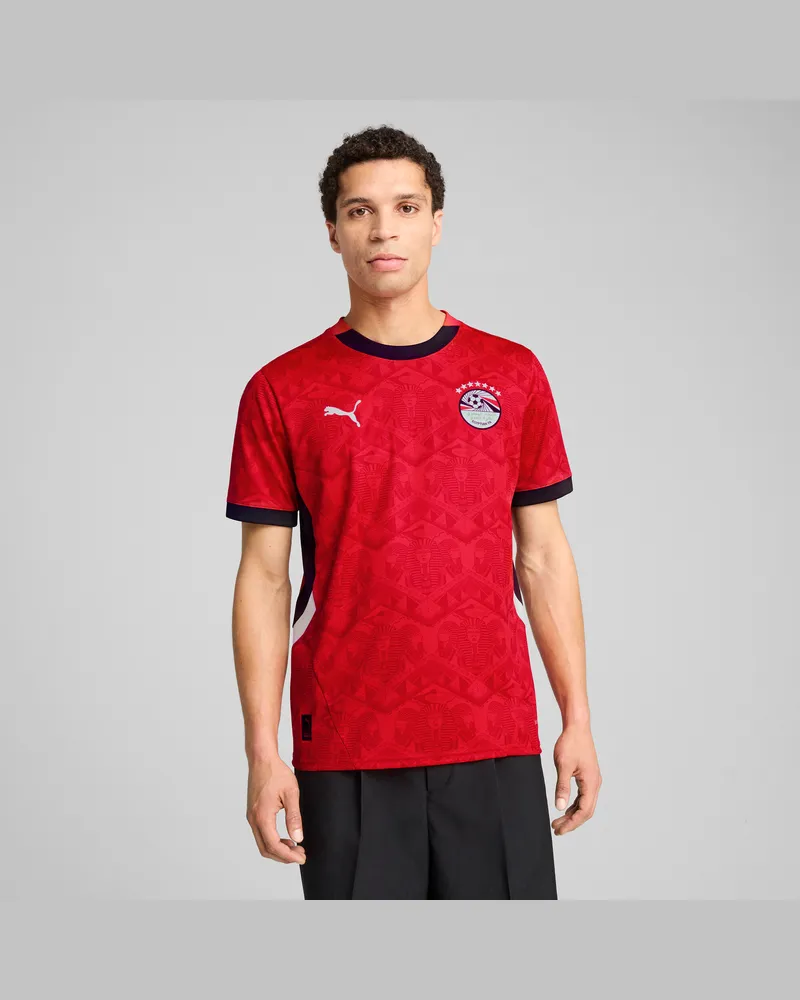 Puma Maglia gara Home Egitto 2025 da uomo, Abbigliamento, Rosso Red